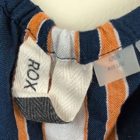 Roxy Sunset Beauty Midi Dress In blue Macy Stripe Size L - Picture 3 of 12